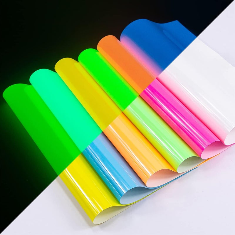 TransWonder Glow in The Dark Heat Transfer Vinyl - 10PCS Glow in The Dark Vinyl Iron on Vinyl for Cricut T Shirts by - Image 1
